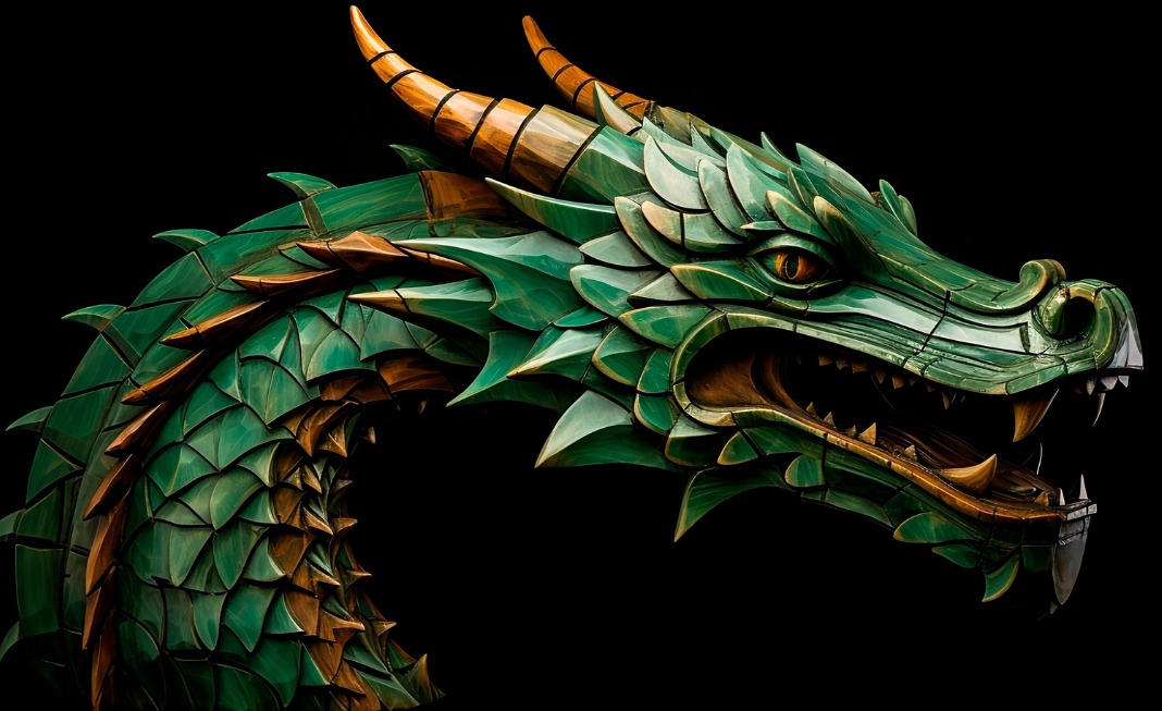 2024 metų simbolis - Žaliasis medinis drakonas